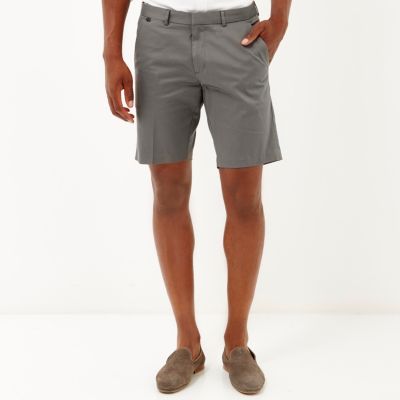 Grey smart stretch bermuda shorts